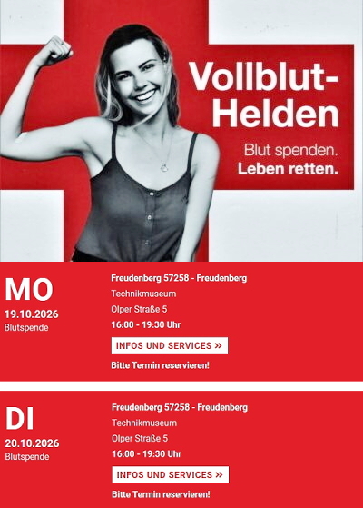 Blutspende Termine im Oktober 2026